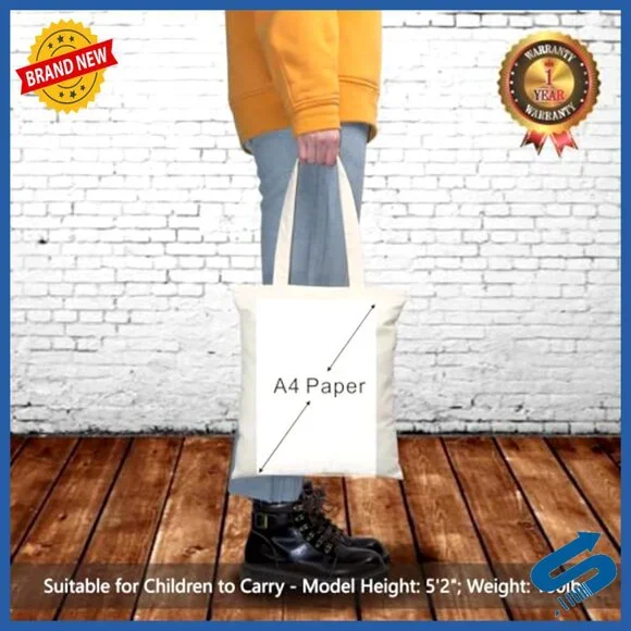 Lightweight Cotton Tote Bags Reusable Eco-Friendly Grocery Shopping DIY